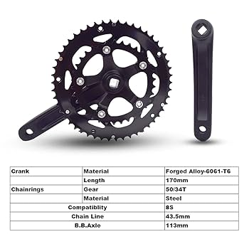 Amazon | ドリフトマニアック 自転車クランクセット 50/34T 52